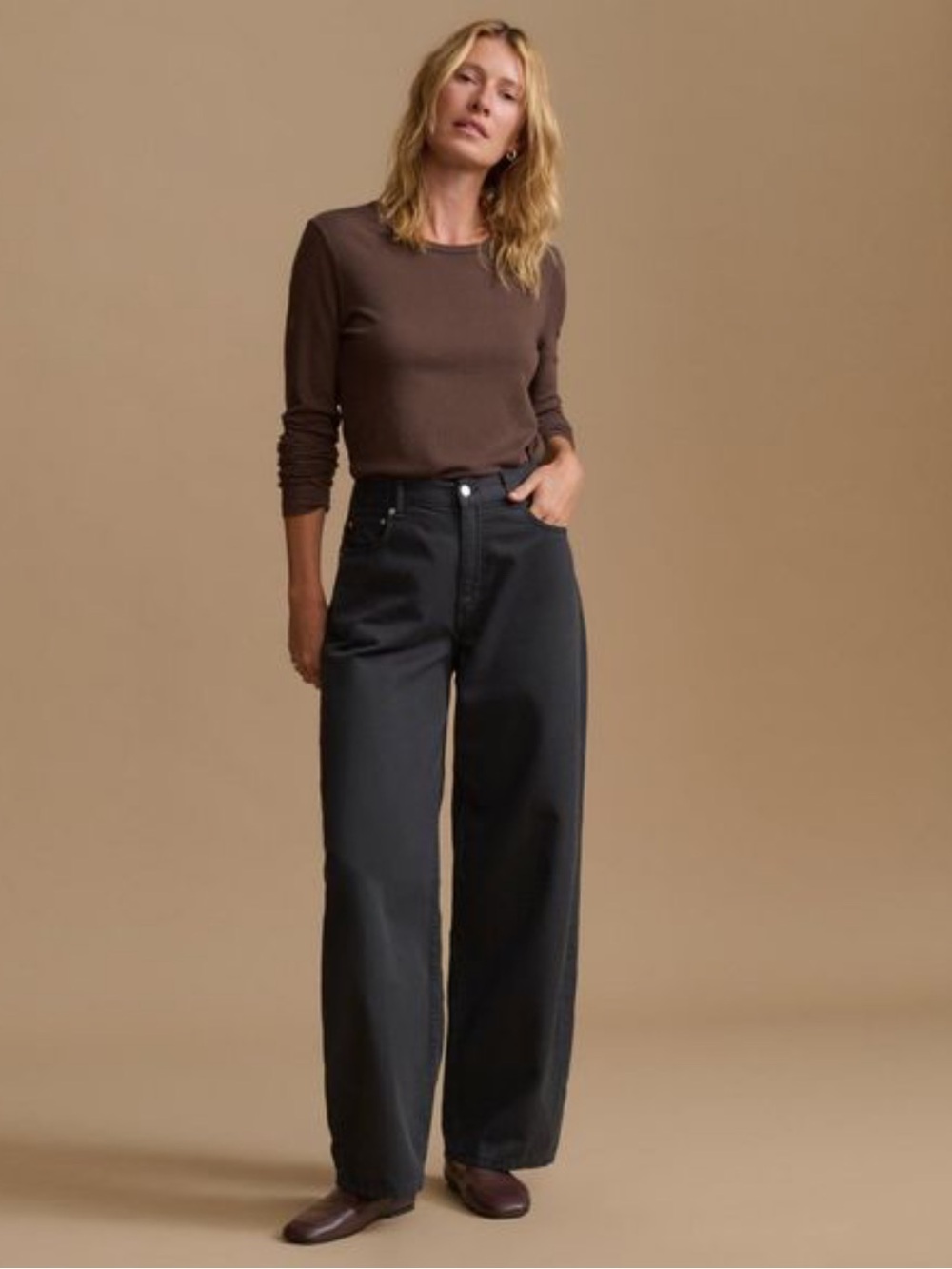 NWT Jenni Kayne Beachwood Baggy Pants Ash Black Size 30